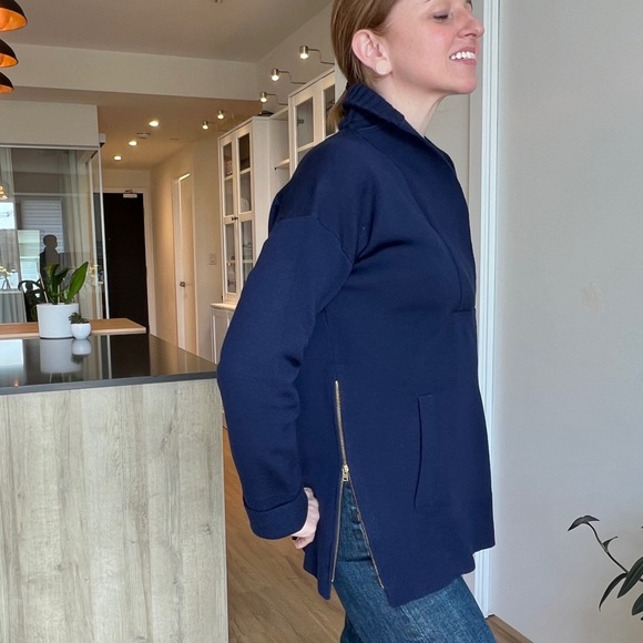 J.Crew Collection Cowl neck Side Zip Pull Over Merino Wool Sweater Sz: S - Picture 2 of 14